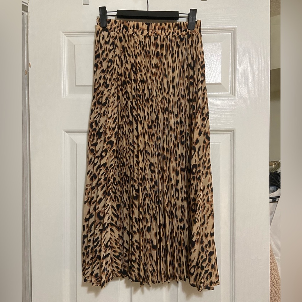 animal print midi skirt